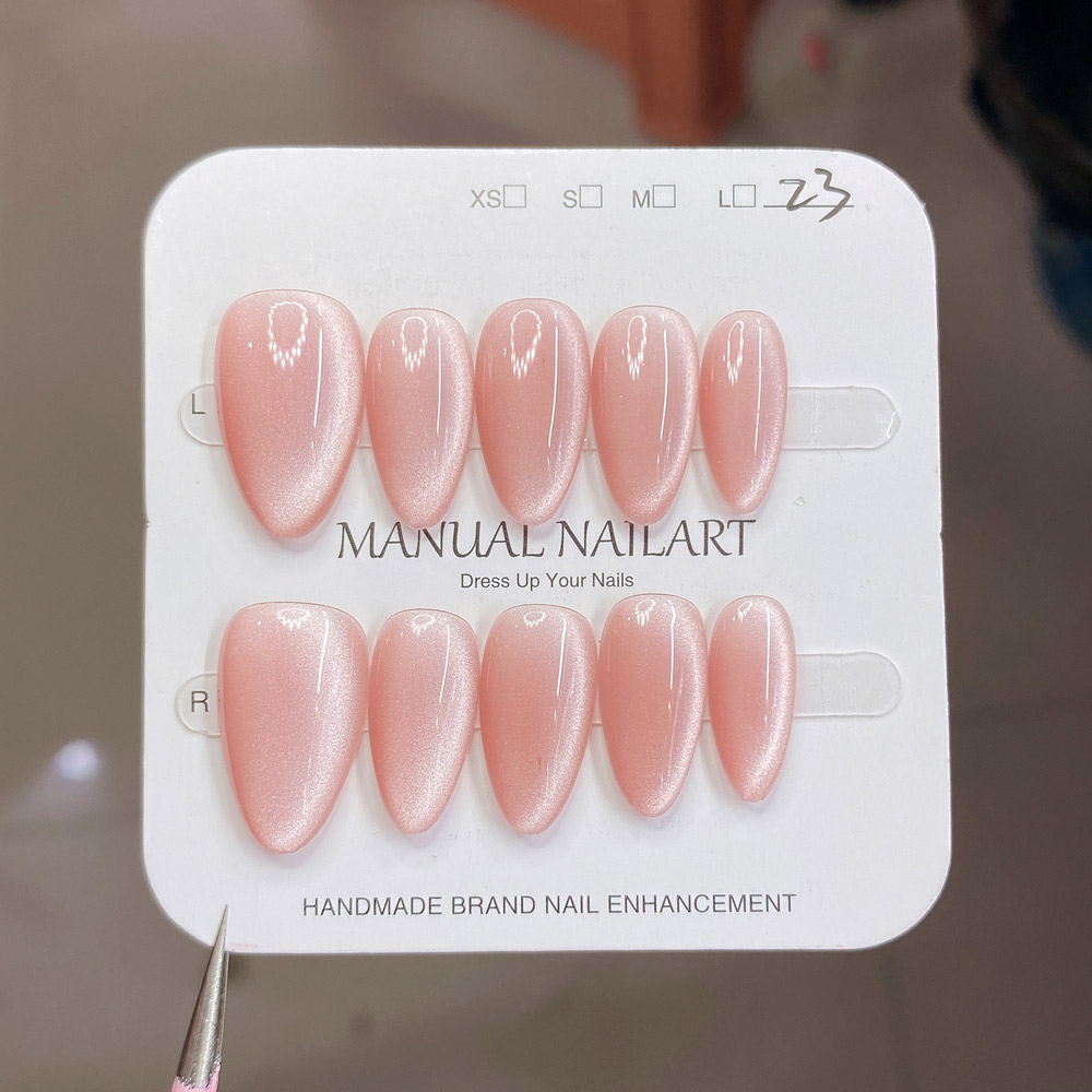 Nail Art Fake - 10Pcs Handmade Nails in Soft Almond