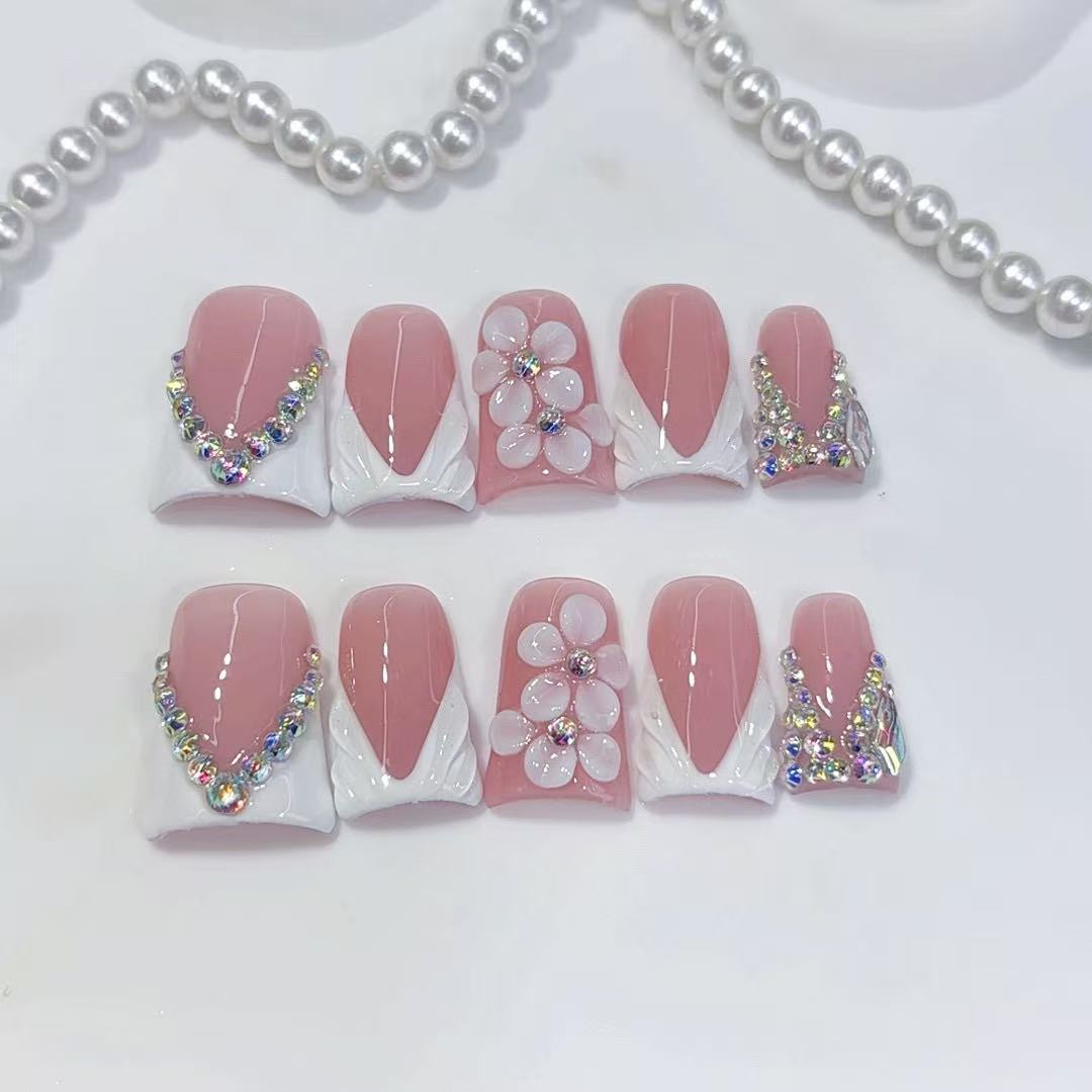 Nail Art Fake - 10pcs High-end Simple and elegant style,