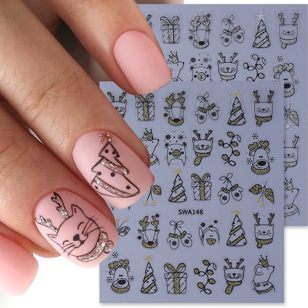 1pc Shinning Cartoon Christmas - Nail Art Xmas Simple 评论和价格
