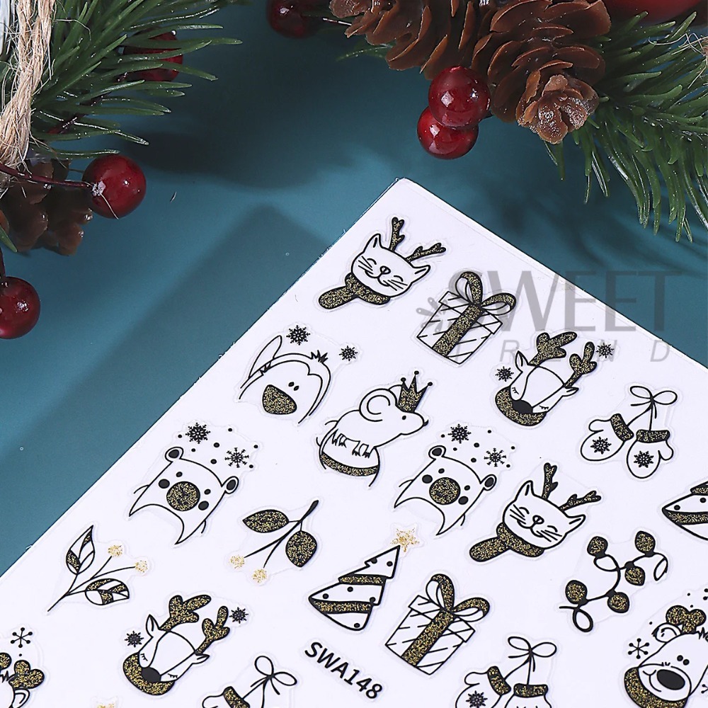 1pc Shinning Cartoon Christmas - Nail Art Xmas Simple 评论和价格