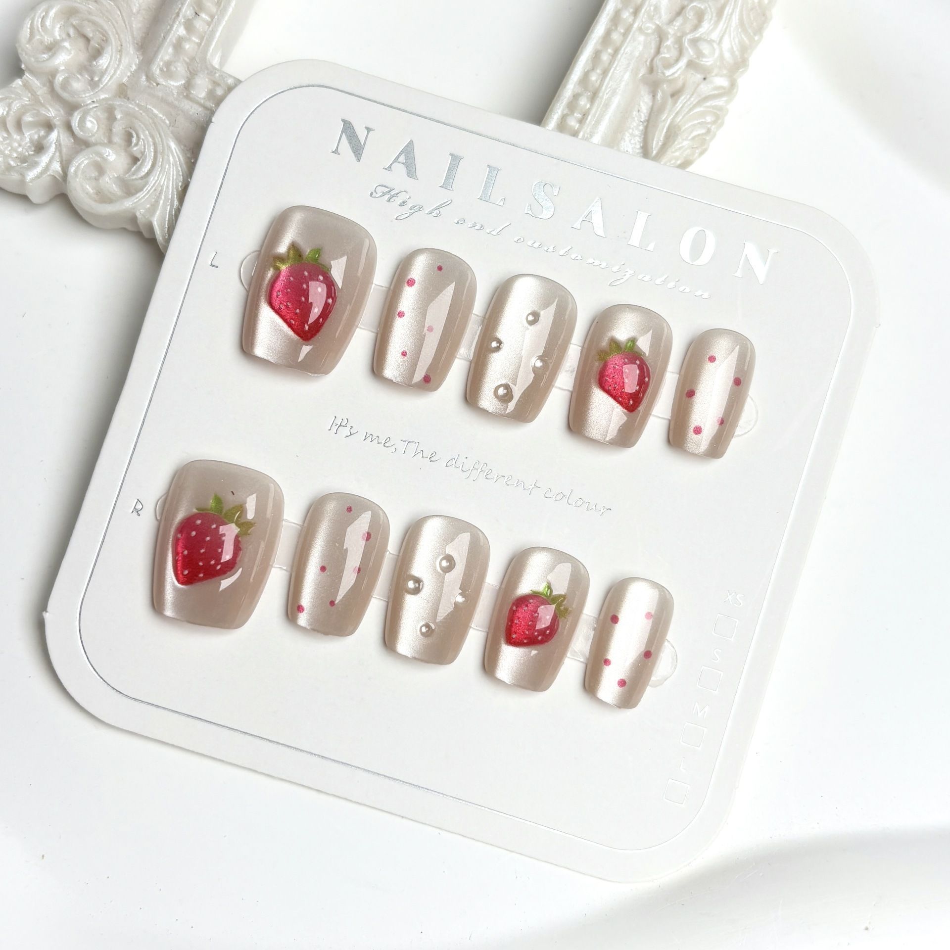 10pcs Short Square Cat Eye Han - Nail Art Fake 评论和价格