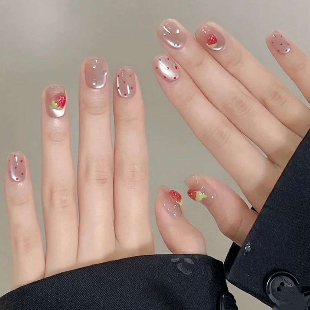10pcs Short Square Cat Eye Han - Nail Art Fake 评论和价格