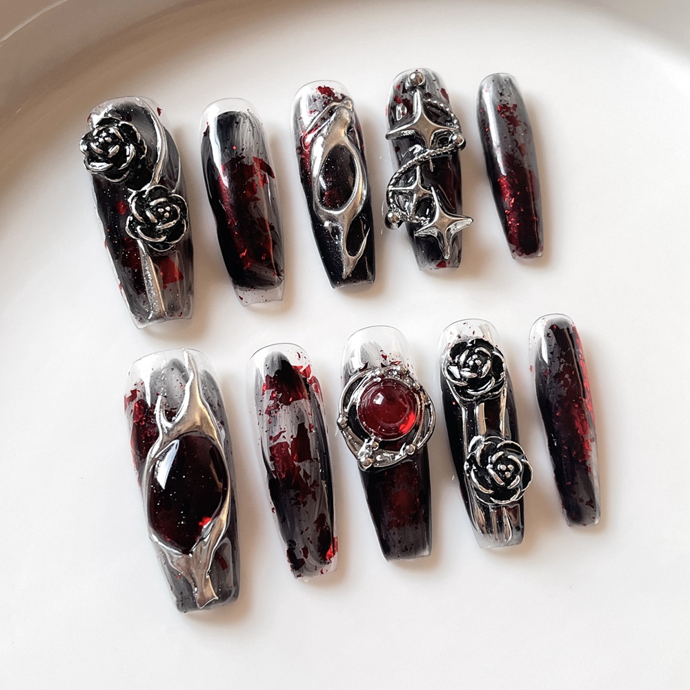 Handmade Halloween Press on Na - Nail Art Fake 评论和价格