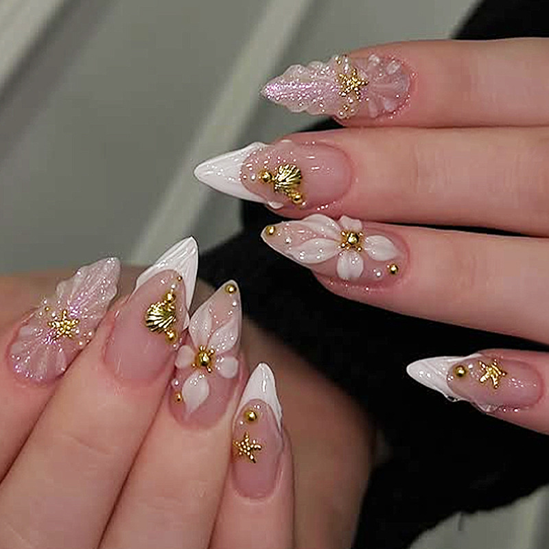 24pcs Finished Almond Press on - Nail Art Fake 评论和价格