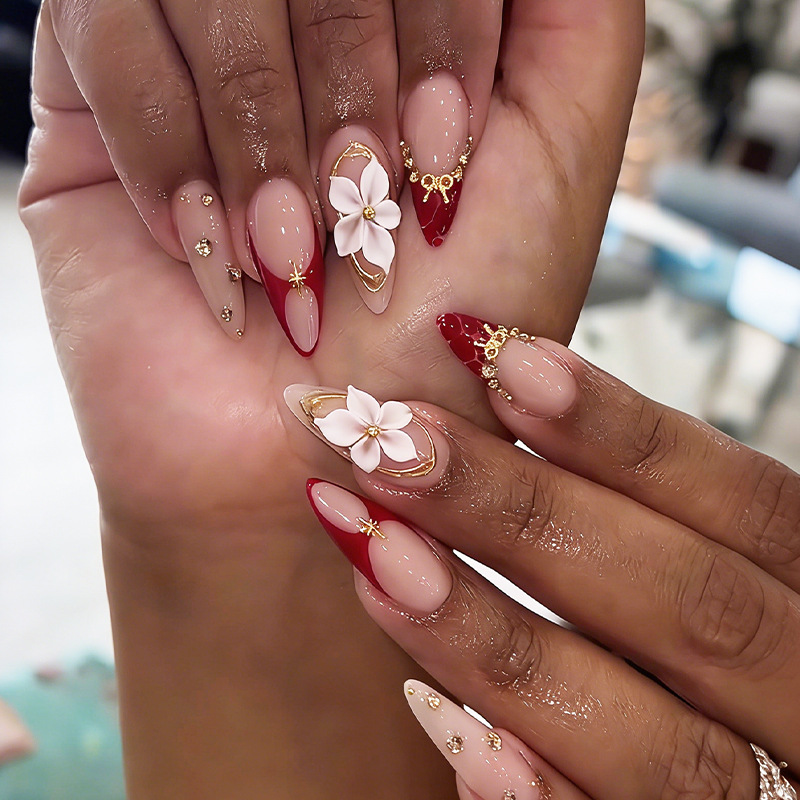 24pcs Finished Almond Press on - Nail Art Fake 评论和价格
