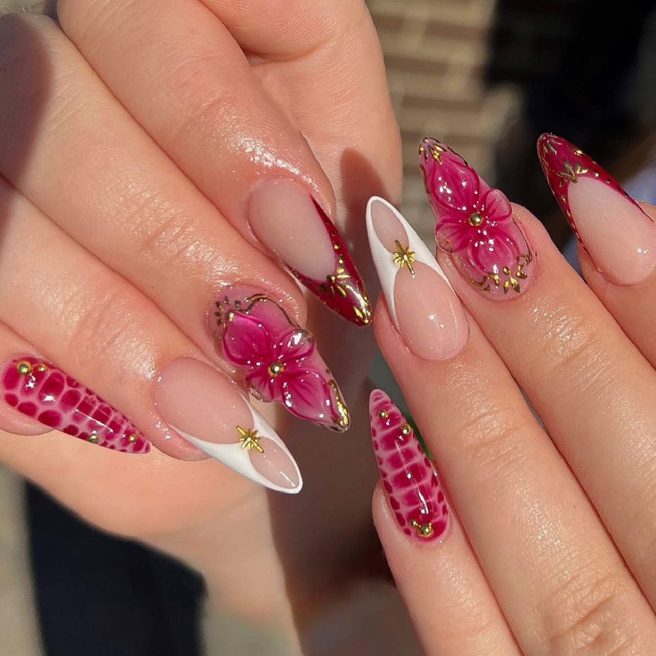 24pcs Finished Almond Press on - Nail Art Fake 评论和价格