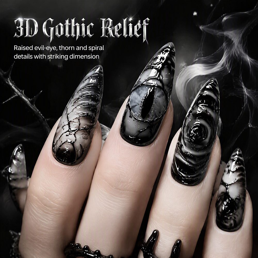 Stiletto Gothic Press On Nails - Nail Art Fake 评论和价格
