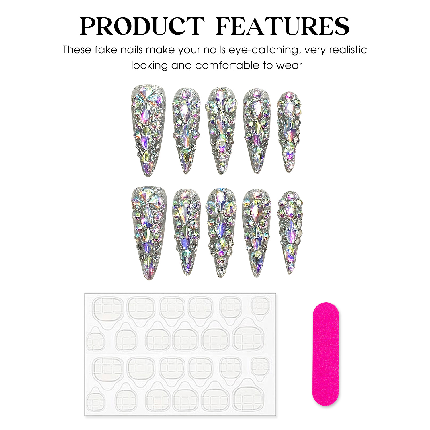 10pcs Handmade Press On Nails  - Nail Art Fake 评论和价格