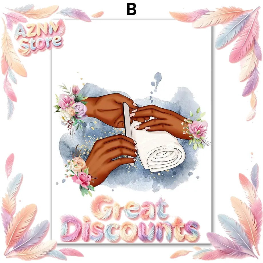 Wall Art Canvas Painting Flowe - Nail Art Fake 评论和价格